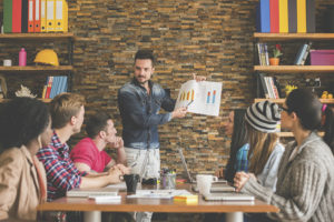 Business people discussing a line of credit